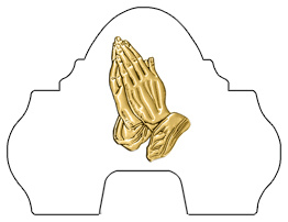 DARAY-L-516-GD-WT Gold Praying Hands White